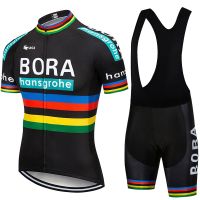 UCI BORA 2023 Men Short Sleeve Jersey Sets Ropa Ciclismo Hombre Summer Cycling Clothing Triathlon Bib Shorts Suit Bike Uniform