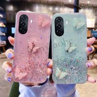 [Beike electronic] เคสโทรศัพท์ Huawei Nova Y70ผีเสื้อนุ่มใส Bling Glitter Huawei Nova Y70 Cover