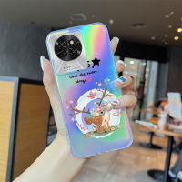 เคสโทรศัพท์พร้อมสำหรับ Itel S23การ์ตูนสัตว์นกฮูกปลาวาฬกวางเอลค์รุ้งเคสโทรศัพท์โทรศัพท์สลายเลเซอร์บางเฉียบ TPU นุ่มพิเศษโปร่งใสเคสกันกระแทกมีสีสันในตัวฝาบัตรเลเซอร์