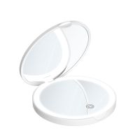 Cosmetic LED Refill Mirror Convenient Compact Stainless Steel Pocket Vanity 2 Sided Portable Folding Mirror