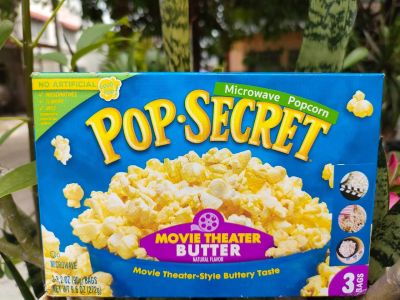ป๊อปซีเคร็ท เมล็ดข้าวโพดดิบ สำหรับไมโครเวฟกลิ่นเนย  Pop Secret Microwave Popcorn (Movie Theater Butter) ทำเองได้ง่ายๆ ที่บ้าน อร่อยได้ทุกเวลา