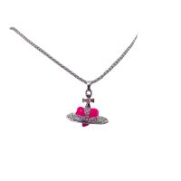 Westwood Vivian West Queen Mother Titanium Steel Love Heart Diamond Star Necklace Fashionable Personality Clavicle Chain Fresh and Sweet Necklace Necklace