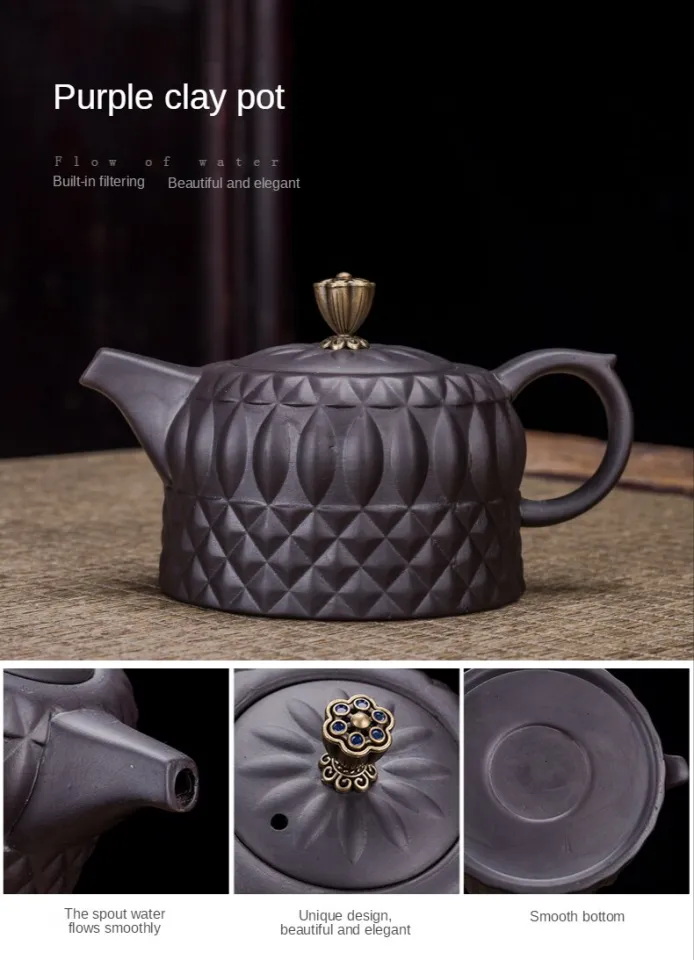 Ceramic Teapot Chinese Teawere Retro Designer Cool Purple Sand Ceramic  Teapot Set Travel Kong Fu Tea