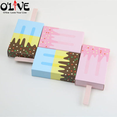 202150 Pcs Ice Cream Shape Gift Box Candy Baby Shower Birthday Party Favors Boxes Drawer Popsicle Baptism Sugar Box Paper Kids