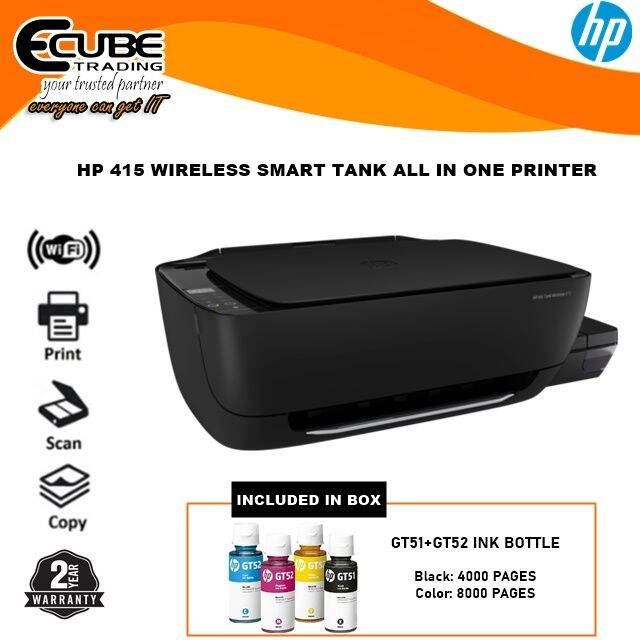 HP Ink Tank Wireless 415 All In One Printer (Print/ Scan/ Copy/ WiFi) Include 4 bottle Ink