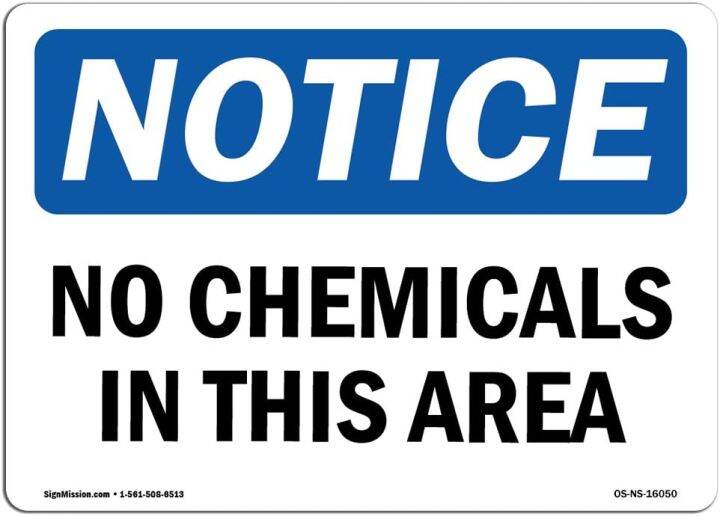 ไม่มีสารเคมีป้ายประกาศ-osha-แจ้งให้ทราบในพื้นที่นี้เป็นป้ายพลาสติกที่เข้มงวดปกป้องของคุณคลังสินค้าสำหรับสถานที่ก่อสร้างและพื้นที่ร้านค้าที่ผลิตในสหรัฐอเมริกา