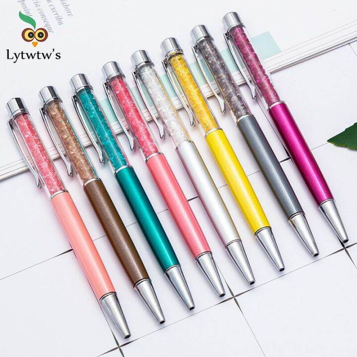 1-pcs-lytwtws-roller-ballpoint-pen-office-school-supply-stationery-crystal-diamond-metal-creative-kawaii-spinning-nurse-wedding-pens