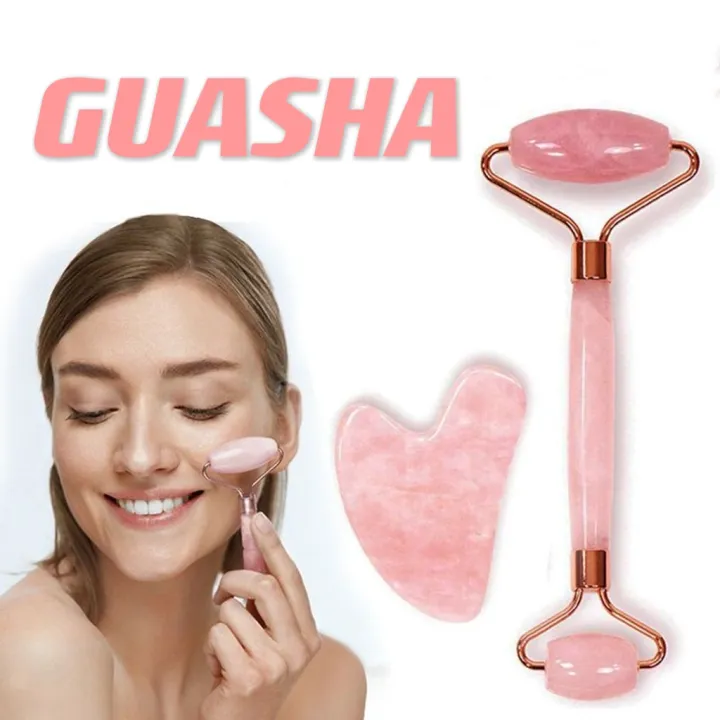 【IN Manila】GuaSha Roller & Board Set Face Neck Body Facial Resin Gua