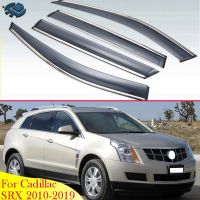 กระบังหน้าต่างรถยนต์พลาสติกสำหรับ Cadillac SRX 2010-2019อุปกรณ์เสริมรถยนต์อุปกรณ์เสริมกระบังแสงกันฝน4ชิ้น