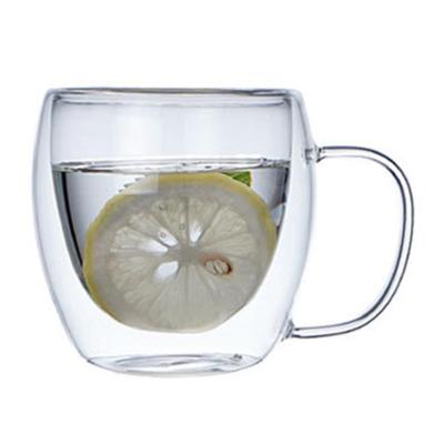 450ml Glass Cup Handle Double Layers Heat Insulation Drinkware Glasses Tea Milk Clear Mug 250ml 350ml