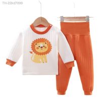 ✁♤ 22kd7899 Crianças novas terno térmico inverno engrossar roupas quentes do bebê meninos algodão dos desenhos animados roupa interior meninas de cintura alta pijamas 0-4y