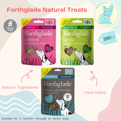 ขนมสุนัข Forthglade Natural Soft Bites แบบนิ่ม มี 3 สูตร ขนาด 90 กรัม นำเข้าจากอังกฤษ