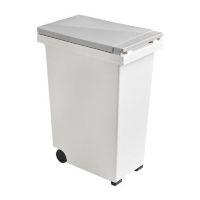 WQO ถังขยะ ถังขยะเหลี่ยมฝากด RU1910-7450C 15 ลิตร สีขาว/เทา ที่ใส่ขยะ  Trash can