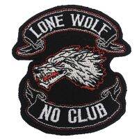 {Match maker}} LONE WOLF ไม่มีคลับปัก Applique จักรเย็บผ้าฉลากพังก์ Biker แพทช์เสื้อผ้าสติกเกอร์อุปกรณ์เครื่องแต่งกายตรา