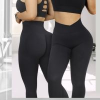 【YF】 Crossover Yoga Leggings Women Seamless Workout Pants Gym Scrunch Booty Legging Sports Tights For Fitness