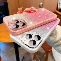 เคสโทรศัพท์กากเพชรแฟชั่นสำหรับ iPhone 15 Pro Max 15Plus 15 Promax. IPhone15ซิลิโคนนิ่มกันกระแทกแวววาวไล่ระดับสีพร้อมเลนส์กล้องถ่ายรูปป้องกันฝาหลัง