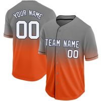 2023 New Custom Baseball Jersey Printed Team Name and Numbers Gradient Loose Men/Boy Tee Shirts Awesome Christmas for Playing