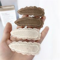White Lace Bow Hair Clips Korean Embroidery Cotton Hair Bows Clips for Baby Kids Lovely Barrettes Hairpin Girls Hair Accessories