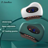 ZZOOI 1pc Electric Guasha Massager Hot Stone Heating Vibration Scraping Board Neck Back Massage Face Skin Gua Sha Wrinkle Lifting Tool