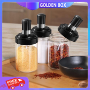 Set 3 Hũ Lọ Đựng Gia Vị Thủy Tinh Kèm Thìa Thông Minh Cao Cấp Sang Trọng