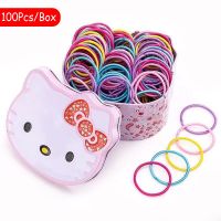 100Pcs Baby Girl Color Elastic Hair Band little Girl Ponytail Headdress Hair Ring Children Rubber Band Hair Ornament Headband