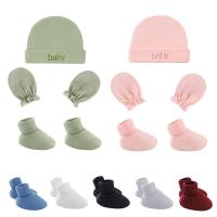 Newborn Hat Gloves Socks Set for Baby Boy Girl Cotton Fall Casual Photography Props Soft Headwear Infant Nightcap Fashion