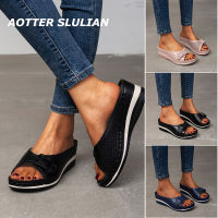 Women Casual Slippers Hollow Out Platform Shoes Female Slides Comfort Flats Plus Size Sandals Ladies Cross Summer Beach Slipper