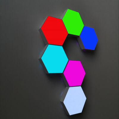 USB Colorful Touch Remote Control Quantum Lamp RGBW LED Hexagonal Modular Touch Sensitive Quantum Lighting Night Light Hexagons