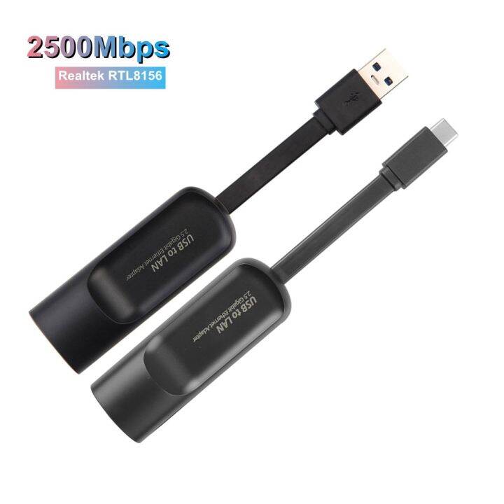 2500Mbps Ethernet Adapter 2.5 Gigabit USB Type C To RJ45 Lan Wired ...