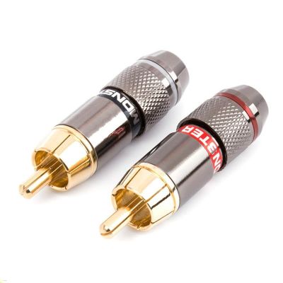 4/8/12PCS 24K Gold Plated Pure Copper Zinc Alloy Monster RCA Plug Connector Audio Connector Power Speaker Plugs Connector