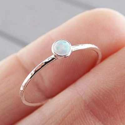 [MM75] HOMOD Vintage Sliver สี Moonstone แหวนโลหะแหวนแฟชั่นแหวนผู้หญิงเครื่องประดับ