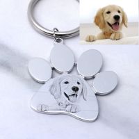 【CW】☌❡  Personalized Dog Keychain Custom Photo Chain Engraved Your Picture Memorial Gifts for Lovers