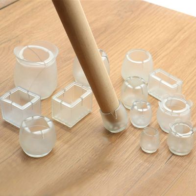 ☇♣❇ 8pcs Furniture Legs Silicone Caps Thickened Transparent Non-slip Covers Table Chair Sofa Foot Protectors Furniture Feet Pads