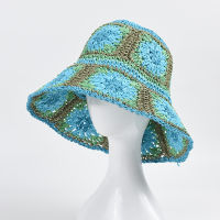 2022 Foldable Crochet Straw Hats For Women Fashion Summer Big Brim Sun Hat UV Protection Sunscreen Hat Holiday Wholesale