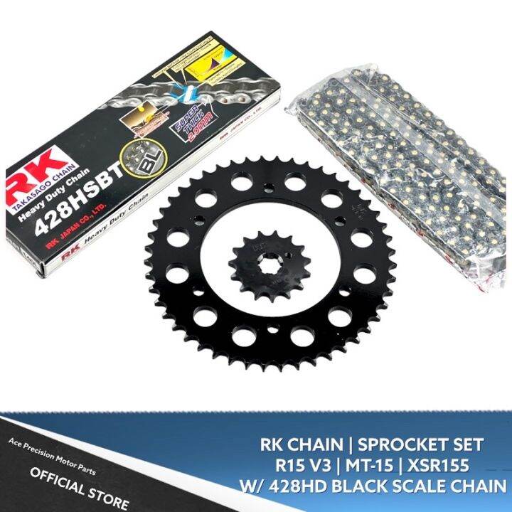 RK RACING CHAIN SPROCKET SET R15 V3 MT15 XSR155 428HD motorcycle motor accesories Lazada PH