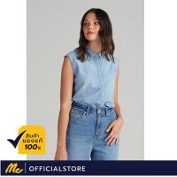 Mc Jeans เสื้อเชิ้ตแขนสั้นผู้หญิง เสื้อเชิ้ต แขนกุด ทรงสวย ใส่สบาย สียีนส์ MWSZ104