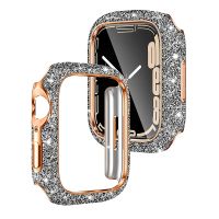 Diamond Case for Apple Watch 45mm 41mm 44mm 40mm Bling Crystal Bumper Screen Protector Cover for iWatch Series 8 7 6 4 SE