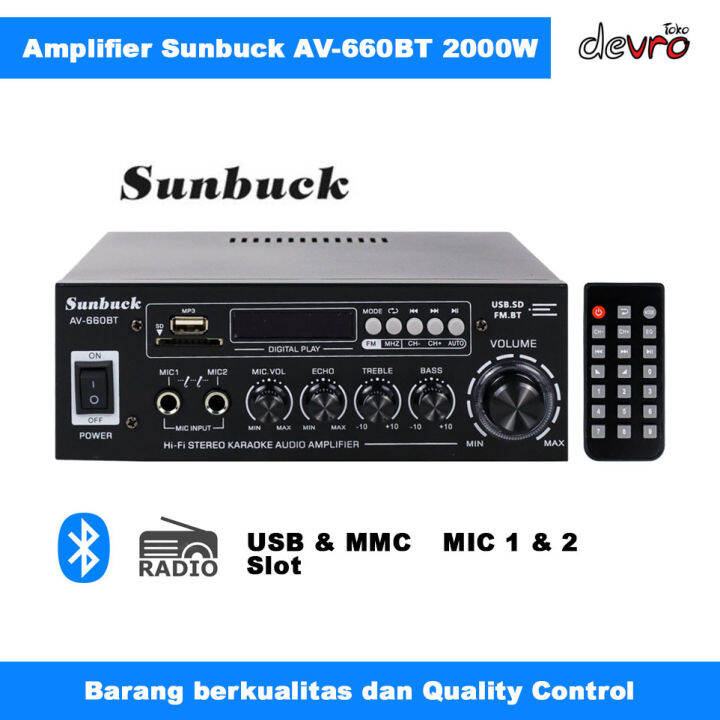Amplifier Bluetooth 5.0 DAC Stereo 2 Channel dg Remote - 2000W ...