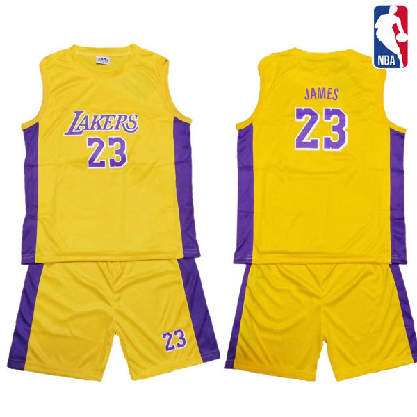 NBA Lakers Lebron James 23 Jersey Terno For Kids 3 Years Old to 15 Years Old  Unisex For Boys and Girls Basketball Jersey for Kids Sando and Short Terno  Wholesale Price Murang