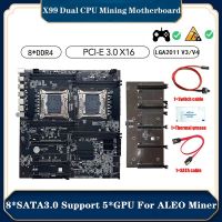 X99 ALEO Miner Motherboard +Thermal Grease+Switch Cable+SATA Cable Supports 5 GPU LGA2011 V3/V4 8XDDR4 Slot PCIE16X SATA