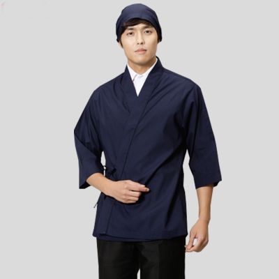 Chef Jacket Seven-Quarter Sleeve Pure Color Diner Uniform Ho Work Clothes Men Women Professional Sushi Costume Overalls AS410