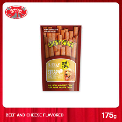 [MANOON] SLEEKY Chewy Snack Strap Beef & Cheese Flavored รสเนื้อชีส ขนาด 175 กรัม(แบบแผ่น)