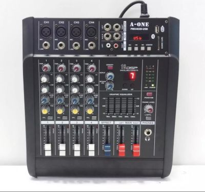 A-ONE เพาเวอร์มิกเซอร์แอมป์ Power mixer เครื่องขยายเสียง PMX402D-USB ( 4 channel ) (PT SHOP)
