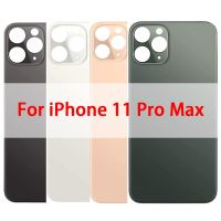 แผงฝาครอบกระจกด้านหลังสำหรับ11 Pro Max อะไหล่ทดแทนฝาหลังปิดโทรศัพท์กระจกหลังกล้องรูเข็มใหญ่