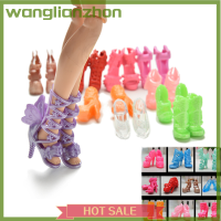 Wanglianzhon รองเท้าแฟชั่น10คู่20ชิ้นสำหรับ11 "ตุ๊กตา Barbies รูปแบบคงที่แบบสุ่มสี