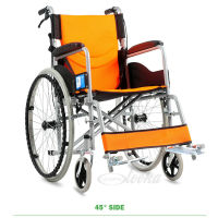 AOLIKE  Wheelchair วีลแชร์ รถเข็นผู้ป่วย รุ่นALK809-46 โครงเหล็กชุบโครเมี่ยม พับเก็บได้ รถเข็นผู้ป่วย พับได้ มีเบรคมือ DY01809 Manual Wheelchair with hand brake