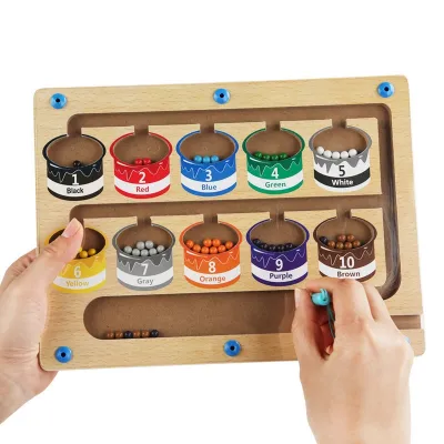 【CC】✈♚  Children Magnetic Game Color Sorting Counting Board Motor Training Sensory Educational