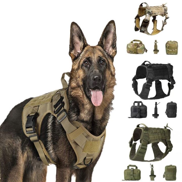 Army Police Dog Vest Tactical Vest Service Dog Harness Training Combat ...