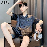 ASRV ชุดนอนผู้ชายชุดนอนใหม่ (แขนสั้น + กางเกงขาสั้น)
