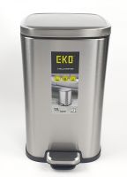 EKO ถังขยะขาเหยียบเหลี่ยม 12 ลิตร รุ่น EK9384MT สีเงิน MeSupStore